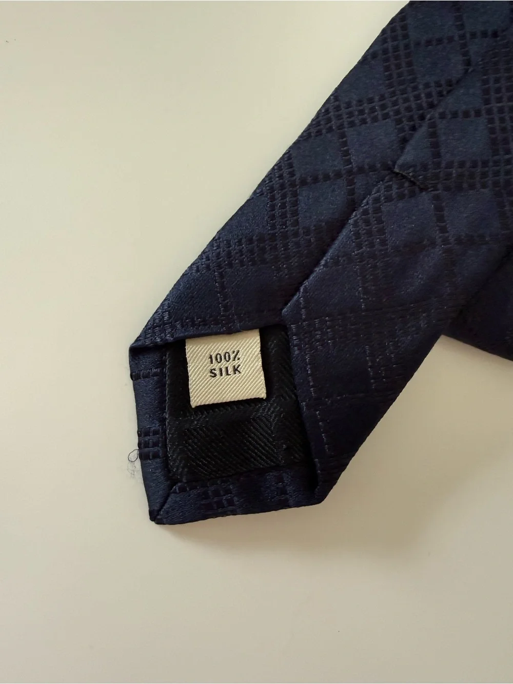 Burberry Navy Blue Silk Tie